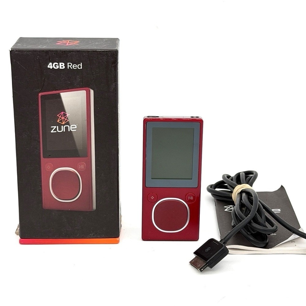 Microsoft Zune 8GB Model 1125 Red MP3 Music Media Player Needs Battery For Parts